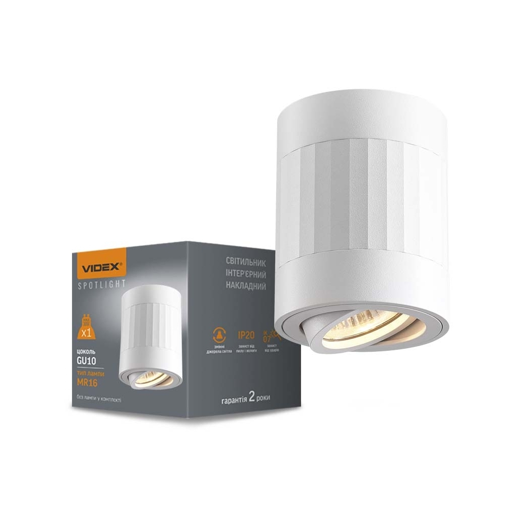 Світильник точковий Videx під лампу GU10 SPF04A накладний білий + біла прям лінія (VL-SPF04A-WFW) - зображення 3