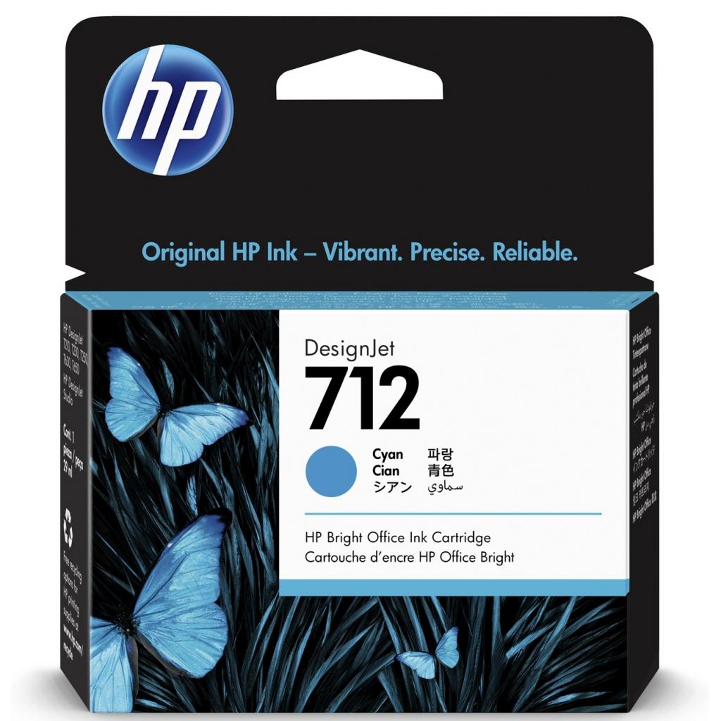 Картридж HP DJ No.712 DesignJet Т230/Т630 Cyan 29ml (3ED67A) - зображення 1