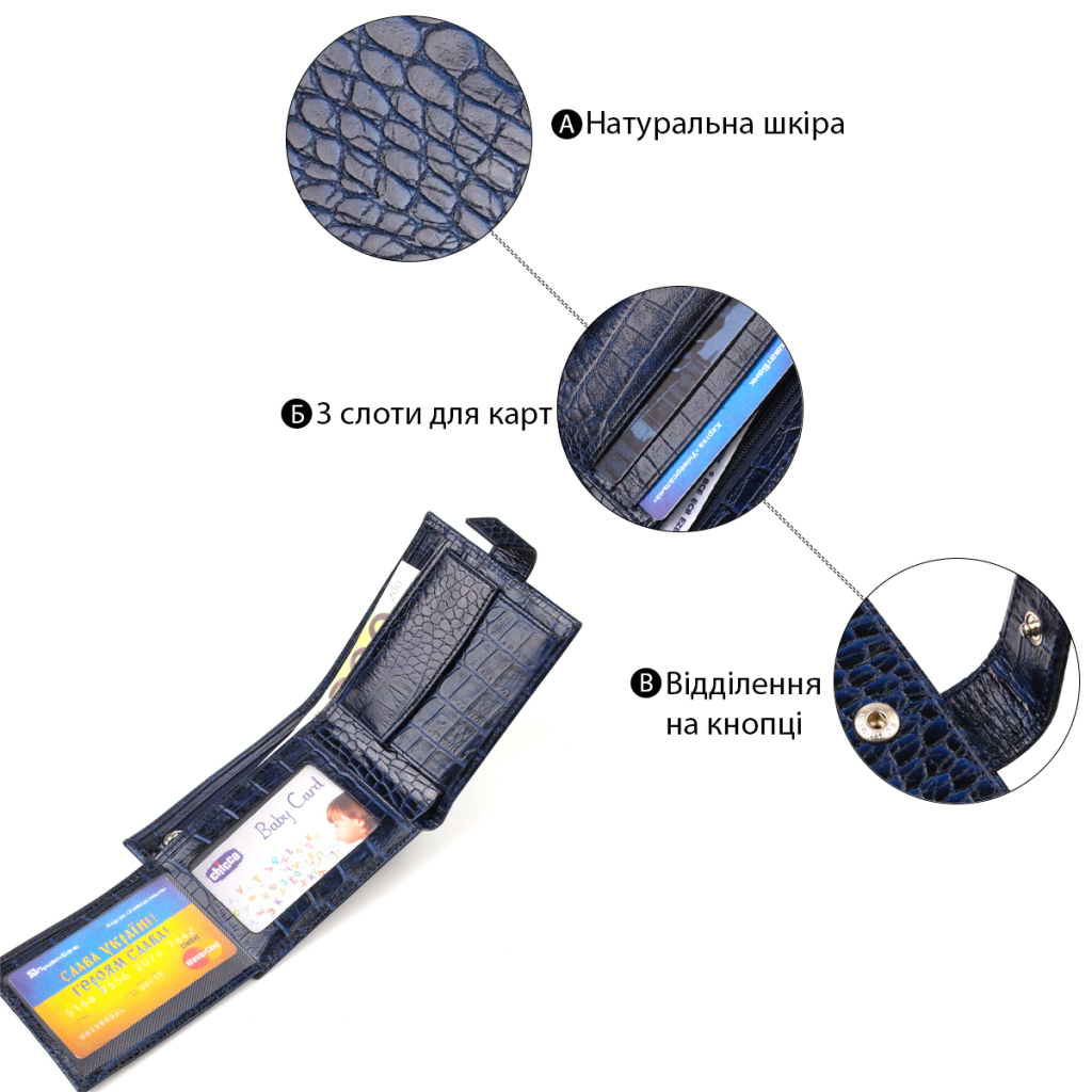 Гаманець Canpellini З натуральної шкіри Синій (21758) - зображення 4