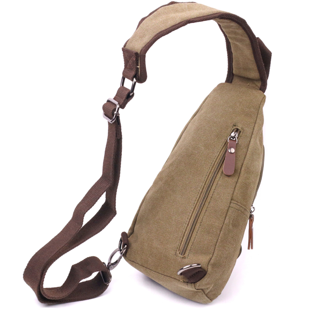 Сумка Vintage Через плече з кабелем USB чоловіча з текстилю Оливкова (21223) - зображення 2