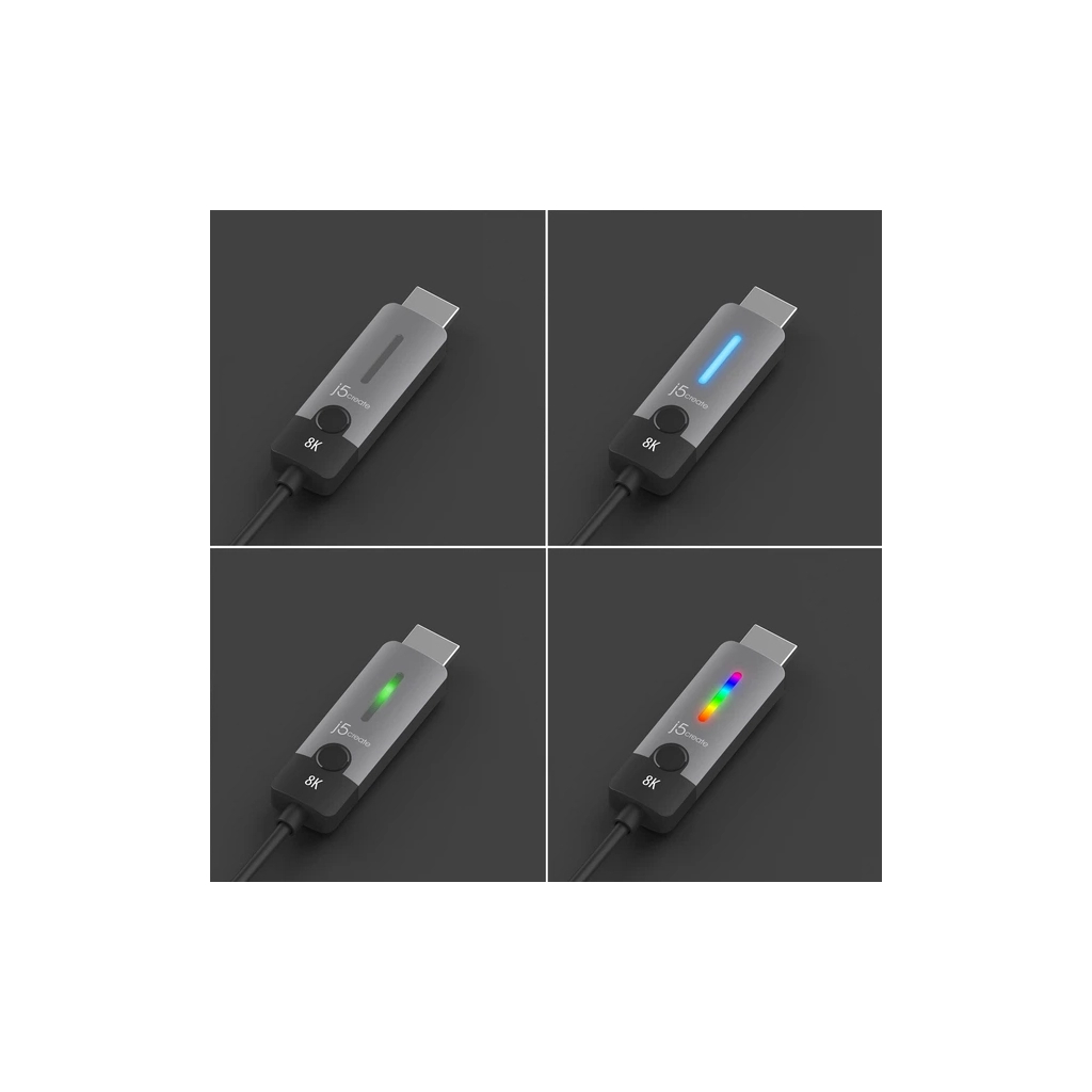 Кабель мультимедійний USB-C to HDMI M 1.8m 8K 60Hz LED RGB J5create (JCC157-N) - picture 5