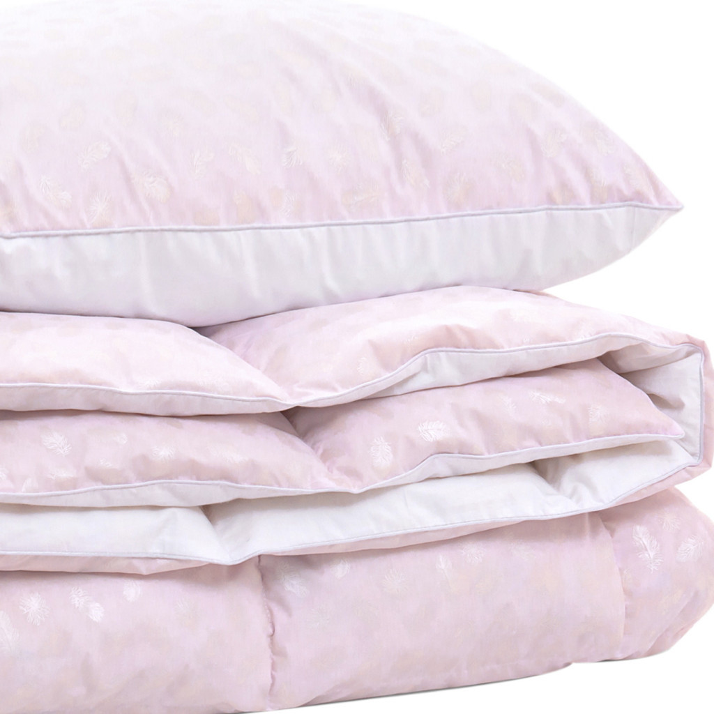 Ковдра MirSon Набір пуховий №2116 Bio-Pink Зима 90% пух 172х205 + подушка 50х70 пружна (2200003023480) - зображення 1