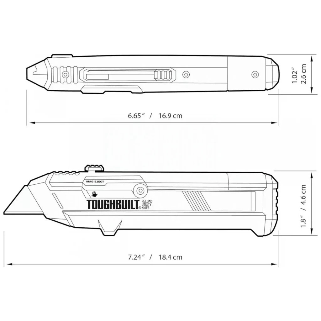 Ніж монтажний ToughBuilt Reload універсальний, 5+5 лез (TB-H4S2-03) - изображение 8