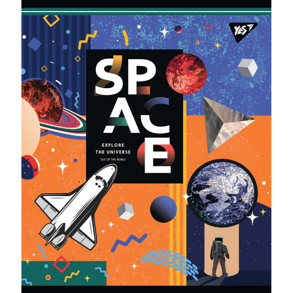 Зошит Yes А5 Space Abstract 18 аркушів клітинка (765195) - зображення 5