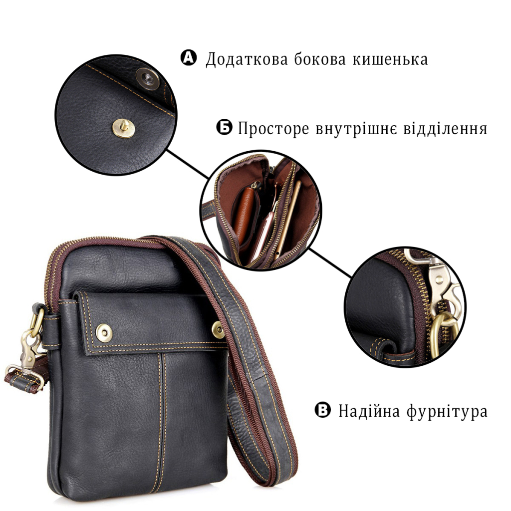 Сумка Vintage Чорна (14408) - зображення 4