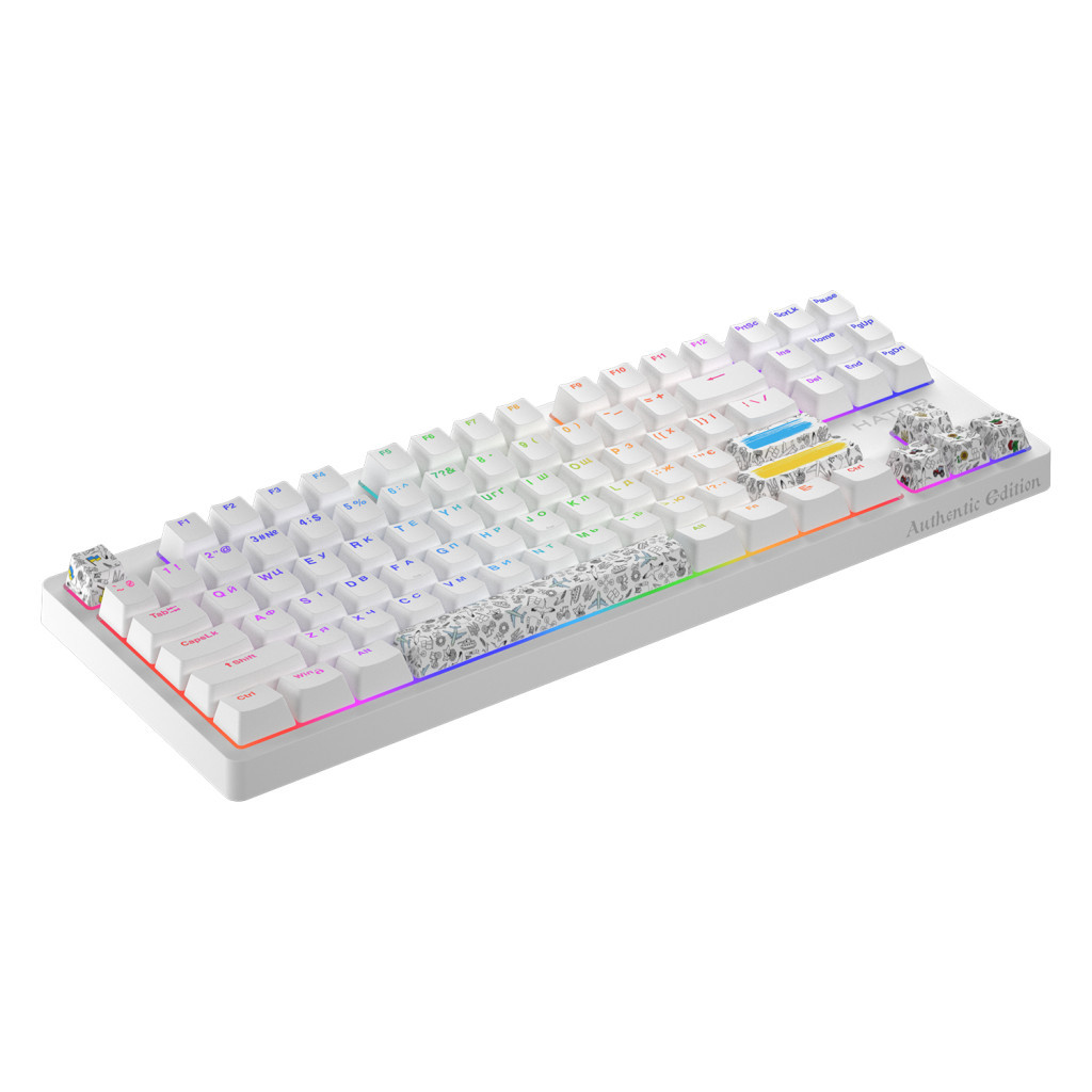 Клавіатура Hator Rockfall 2 Mecha TKL Authentic Edition Aurum Milky Way Silent USB White (HTK-531) - зображення 2