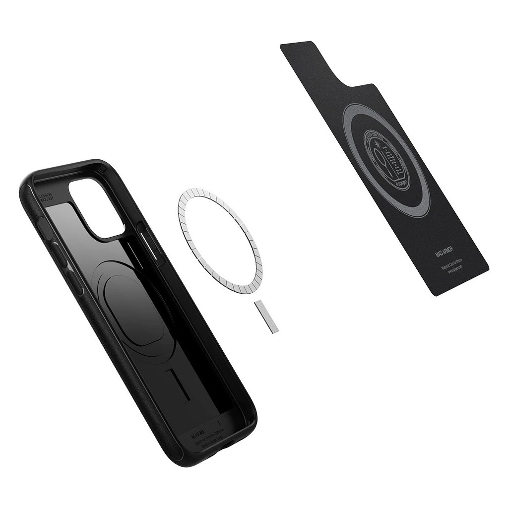 Чохол до мобільного телефона Spigen Apple iPhone 12 Mini Mag Armor, Black (ACS01866) - зображення 3