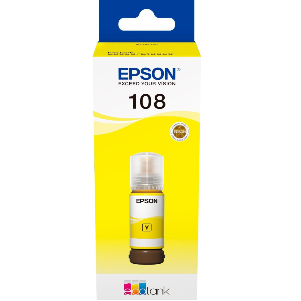 Контейнер з чорнилом Epson 108 EcoTank L8050/L18050 yellow (C13T09C44A) - зображення 2