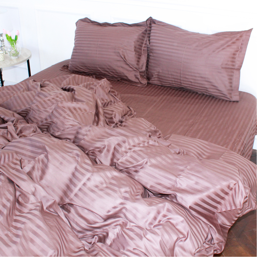 Постільна білизна MirSon SatinStripe 30-0006DarkBrown 220х240 King Size (2200005249475) - зображення 2