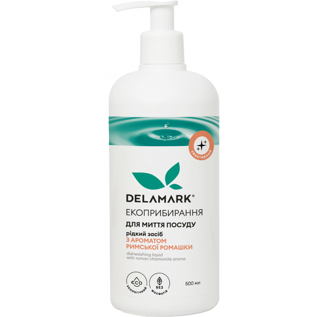 Засіб для ручного миття посуду DeLaMark з ароматом римської ромашки 500 мл (4820152330116) - зображення 1