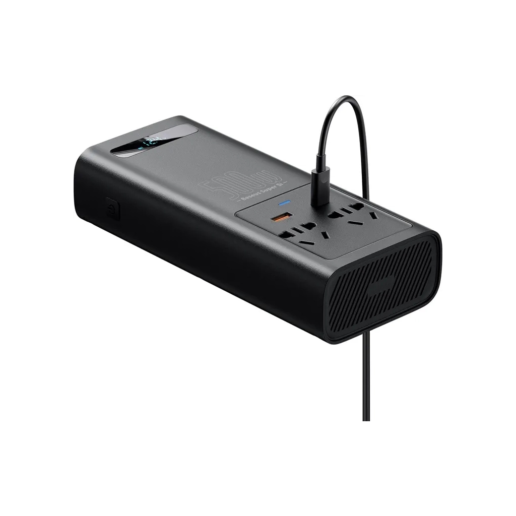 Автомобільний інвертор 12V/220V 500W Super Si Power Inverter CN/EU Black Baseus (CGNB000101) - зображення 5