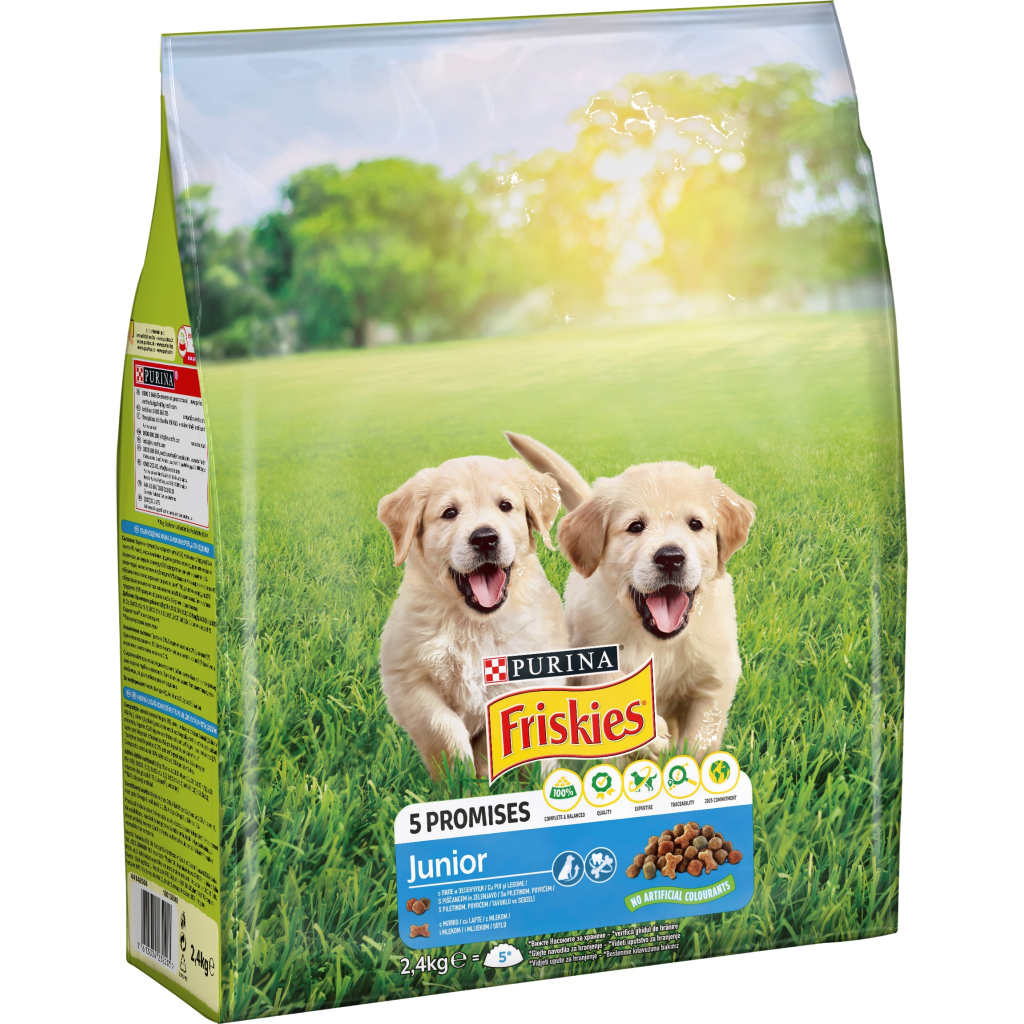 Сухий корм для собак Purina Friskies Junior з куркою, овочами і молоком 2.4 кг (7613034232205) - зображення 3