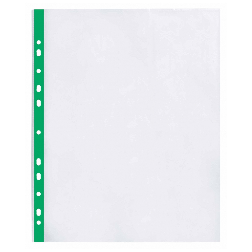 Файл Optima А4+ 40 мкм глянсових з зеленою стрічкою, 20 штук (O35109-04) - изображение 1