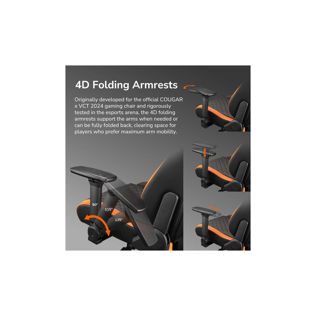 Крісло ігрове Cougar Defensor Gold F - зображення 12