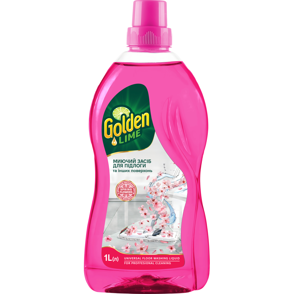 Засіб для миття підлоги PRO service Golden Lime Універсальний Весняні квіти 1 л (4823071665031) - зображення 1