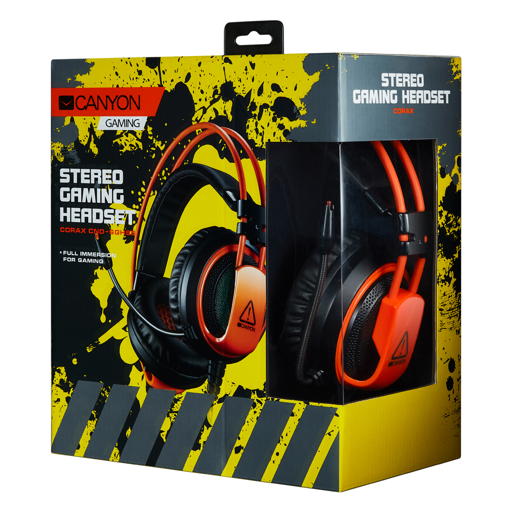 Навушники Canyon Corax GH-5A Black-Orange (CND-SGHS5A) - зображення 3