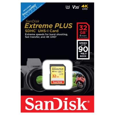 Карта пам'яті SanDisk 32GB SDHC class 10 V30 UHS-I U3 4K Extreme (SDSDXWF-032G-GNCIN) - зображення 3