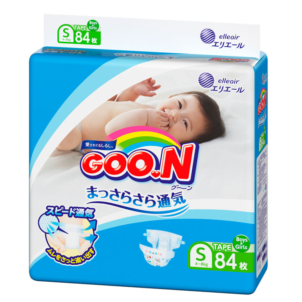Підгузки GOO.N для дітей 4-8 кг розмір S на липучках 84 шт. (843153) - зображення 2