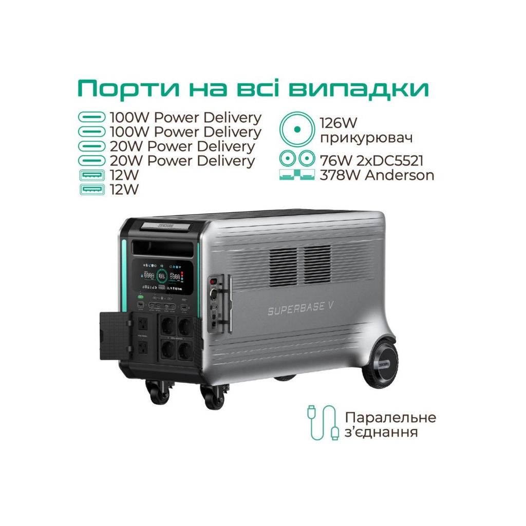 Зарядна станція Zendure SuperBase V6400 (ZDSBV6400-GY-EU) - изображение 3