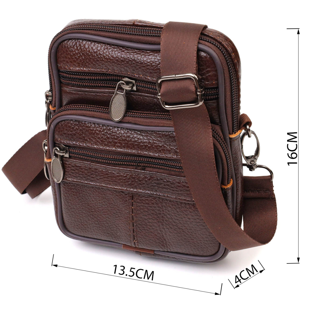 Сумка Vintage Чоловіча на пояс з натуральної шкіри Коричнева (21484) - зображення 3