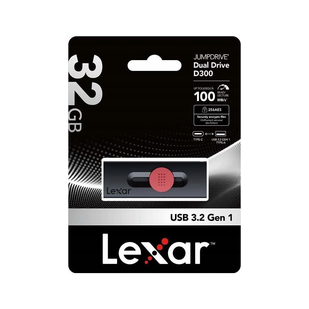 USB флеш накопичувач Lexar 32GB JumpDrive Dual Drive D300 USB/Type-C3.2 (LJDD300032G-BNBNG) - зображення 4