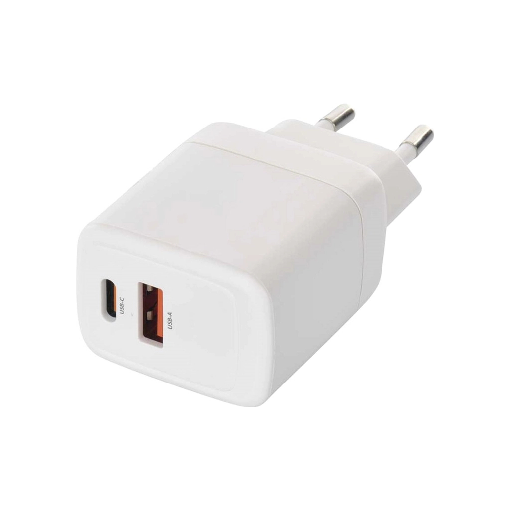 Зарядний пристрій EMOS V02G20 1xUSB-A + 1xUSB-C PD20W GaN (V02G20) - зображення 2