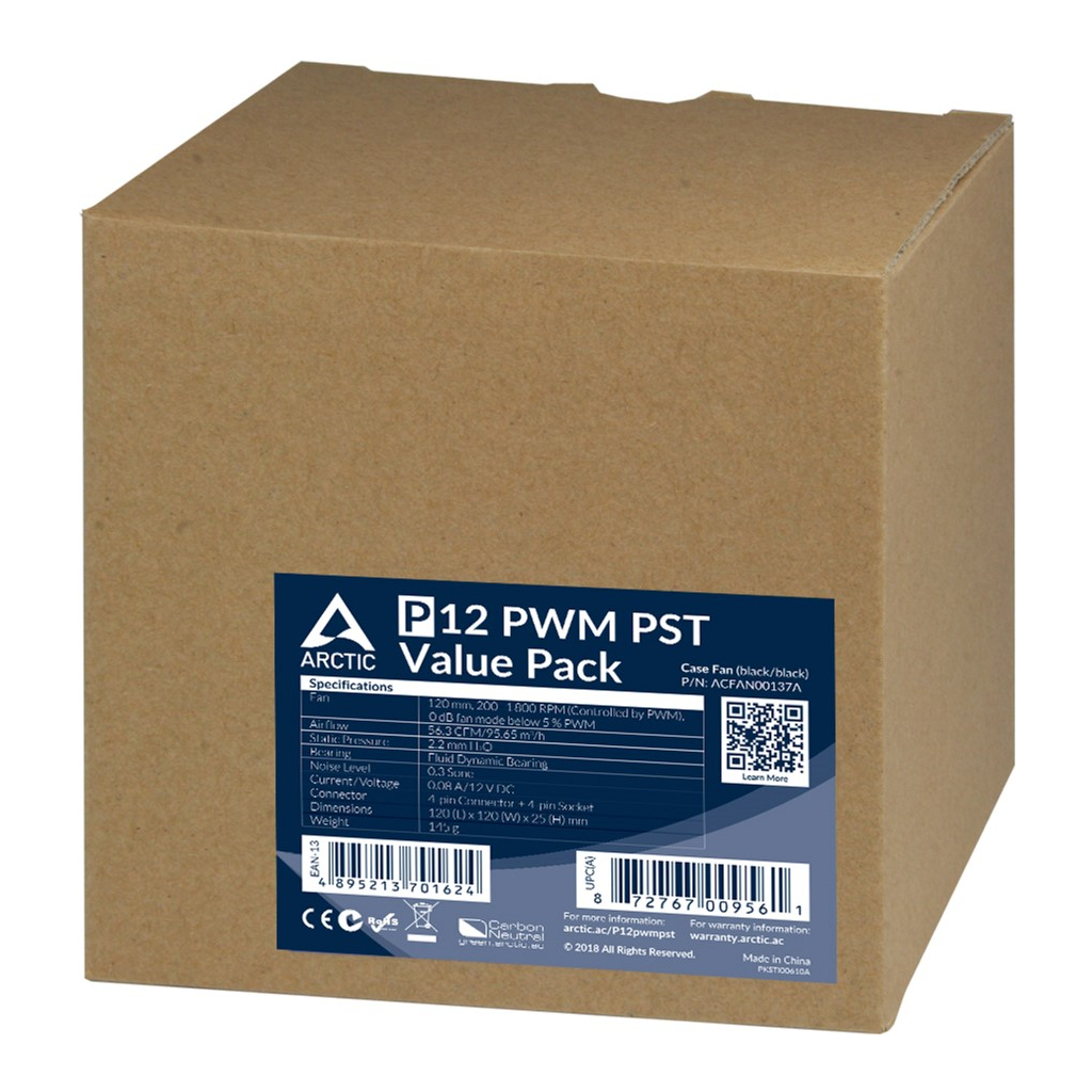 Кулер до корпусу Arctic P12 PWM PST 5pcs (ACFAN00137A) - зображення 3