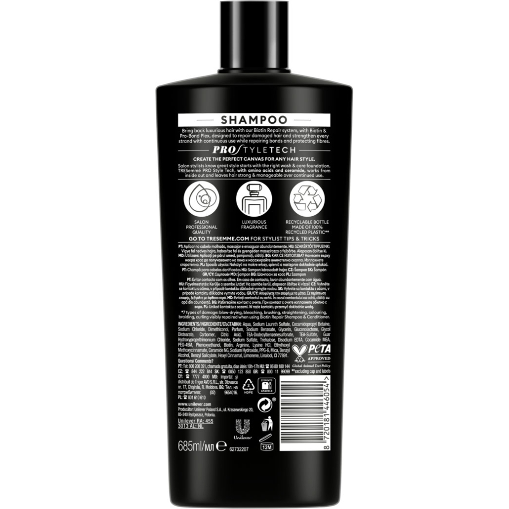 Шампунь Tresemme Biotin Repair Відновлювальний 685 мл (8720181446054) - зображення 2