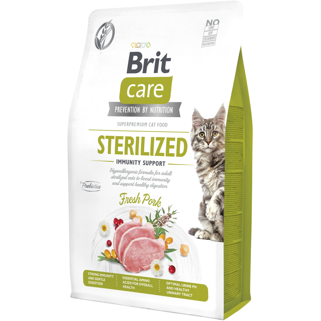 Сухий корм для кішок Brit Care Cat GF Sterilized Immunity Support зі свининою 2 кг (8595602565078) - зображення 1