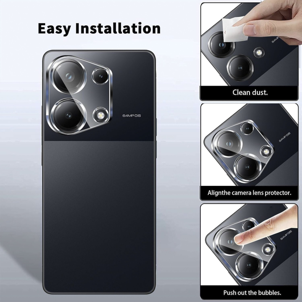 Скло захисне Dengos Xiaomi Redmi Note 13 Pro 4G + camera module glass (DG-TGSCP-03) - зображення 3