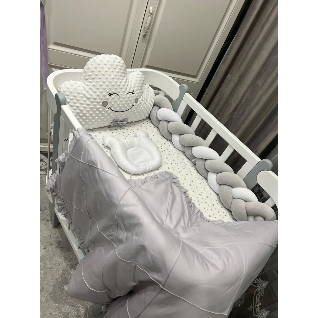 Ліжечко Ingvart трансформер Nika 60 Slim з опускною боковинкою (60х94, 60х120) біло-сіре (872900107040) - зображення 4