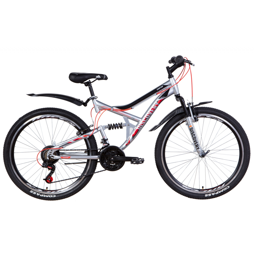 Велосипед Discovery 26" CANYON AM2 Vbr рама-17,5" 2021 Silver/Red (OPS-DIS-26-348) - зображення 1