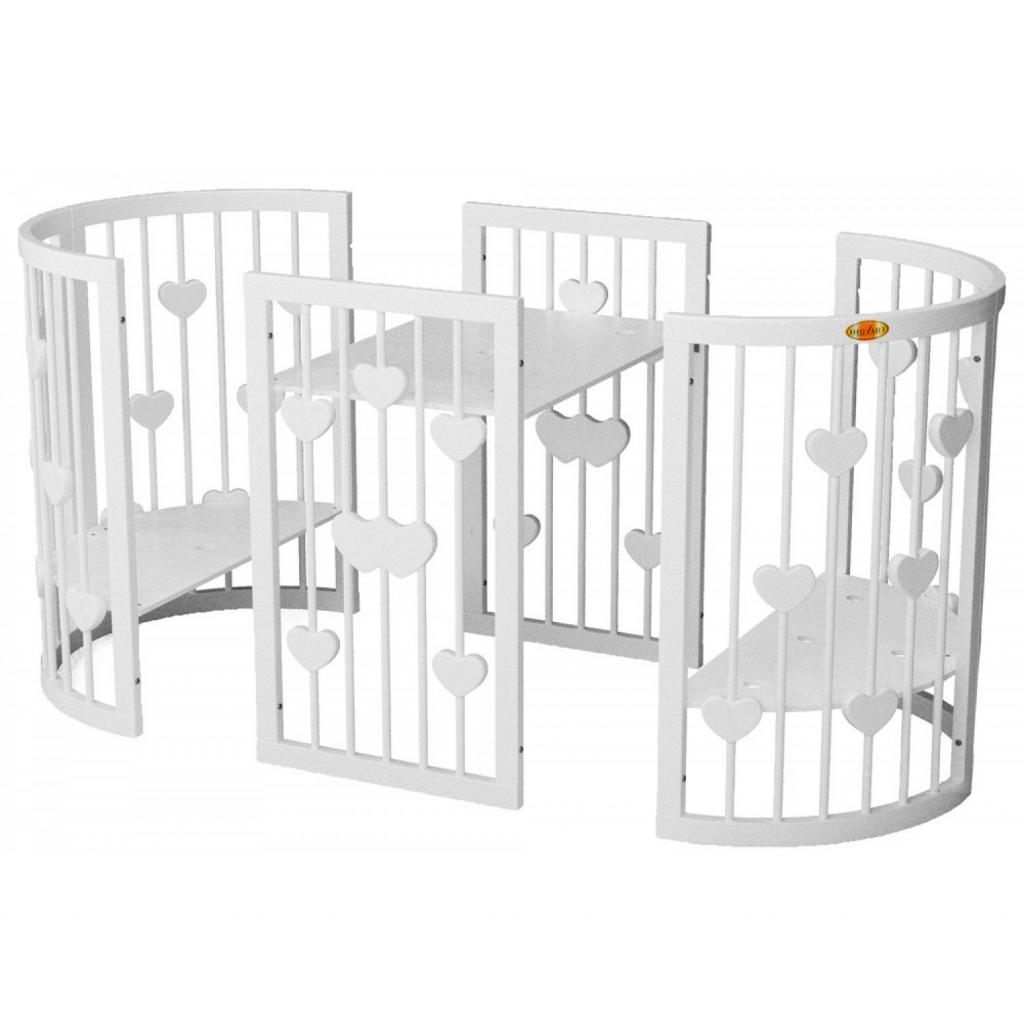 Ліжечко Ingvart SMART BED OVAL з сердечками білий (2349003) - зображення 5