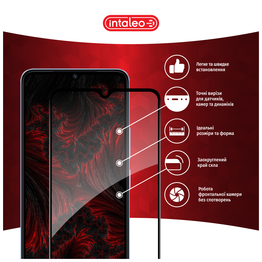 Скло захисне Intaleo Full Glue Xiaomi Redmi A3 Black (1283126591297) - зображення 3