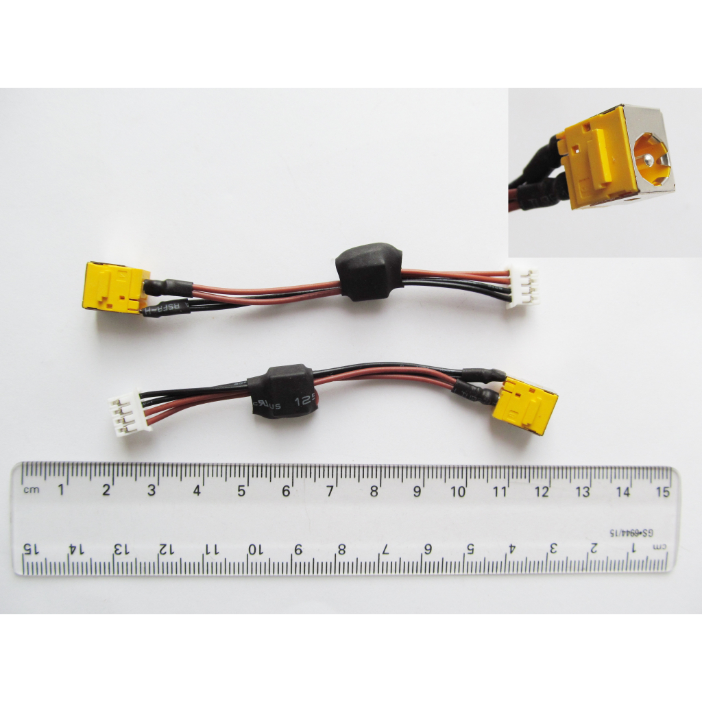 Роз'єм живлення ноутбука з кабелем для Acer PJ047G (5.5mm x 1.7mm), 4-pin, 10 см Универсальный (A49020) - зображення 1