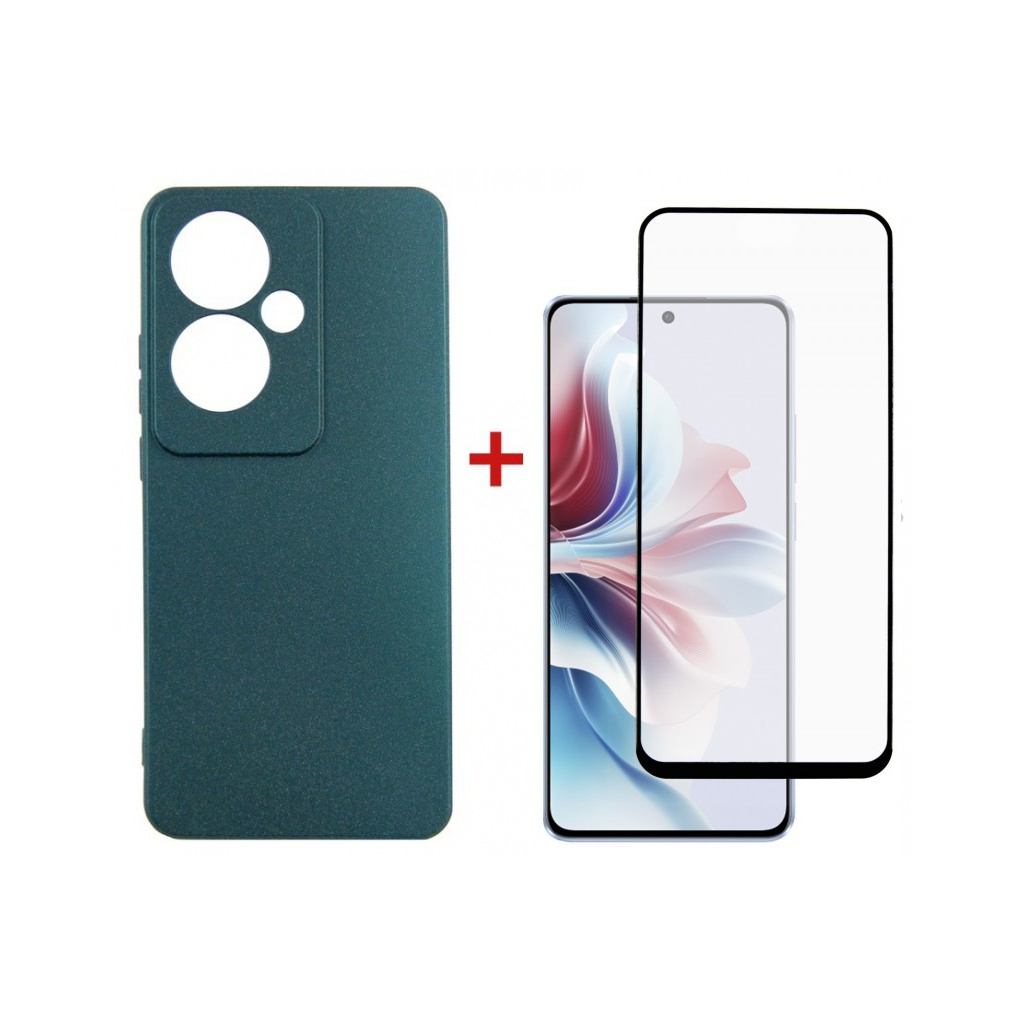Чохол до мобільного телефона Dengos Oppo Reno 11F + glass Green (DG-KM-96) - зображення 1