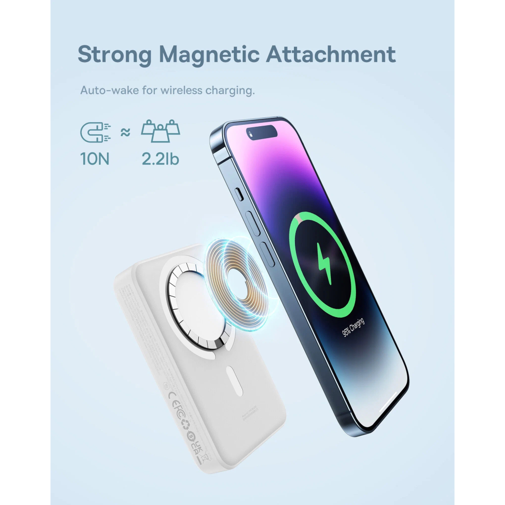Батарея універсальна Baseus Magnetic Mini 10000mAh 30W, White (PPCX110002\PPCXM1030) (P10022105212-01) - зображення 5