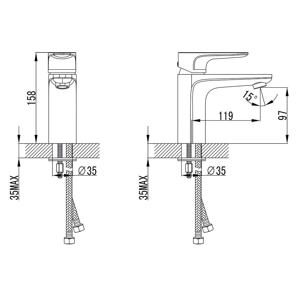Змішувач Corso MAGGIORE BE-2A122C (9608000) (BE-2A122C) - изображение 4