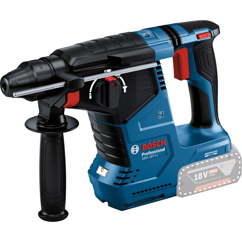 Перфоратор Bosch GBH 187-LI Professional 18 В, SDS-Plus, 2.4 Дж, 980 об/хв (без АКБ та ЗП) (0.611.923.020) - зображення 1