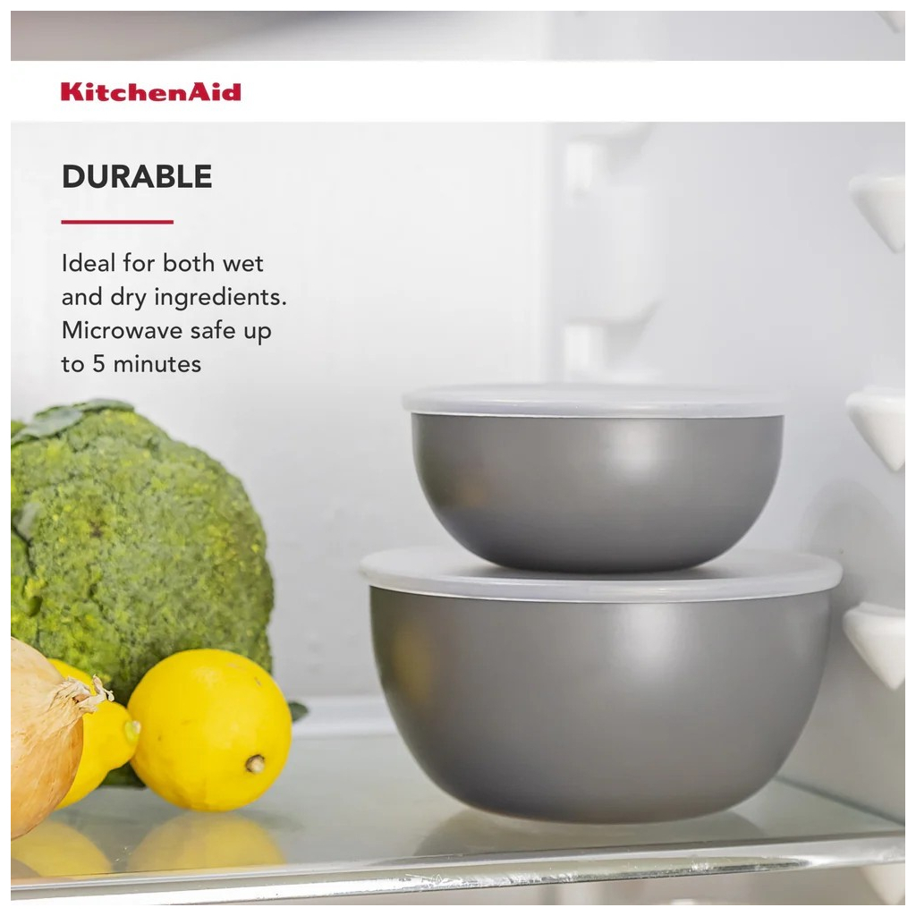 Миска KitchenAid Coreline, набір 4 шт, з кришкою, сірий (KQG176OSCGG) - зображення 7