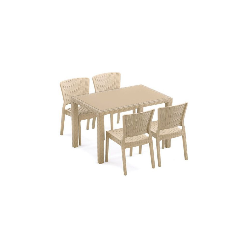 Стіл садовий Tilia Antares 80х120 см outglass, ніжки пластикові, кавовий (10772) - зображення 3