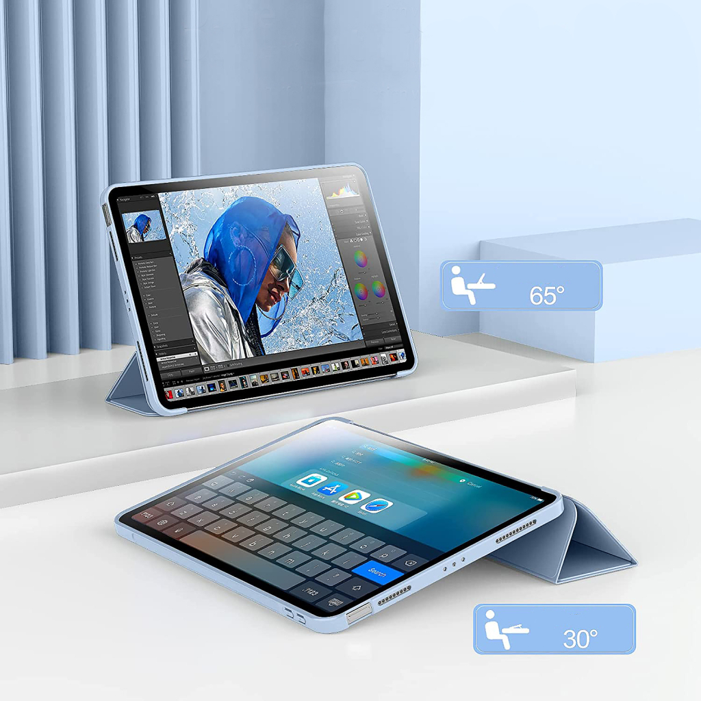 Чохол до планшета BeCover Tri Fold Soft TPU Silicone Apple iPad 10.9" 2022 Light Blue (708522) - зображення 5