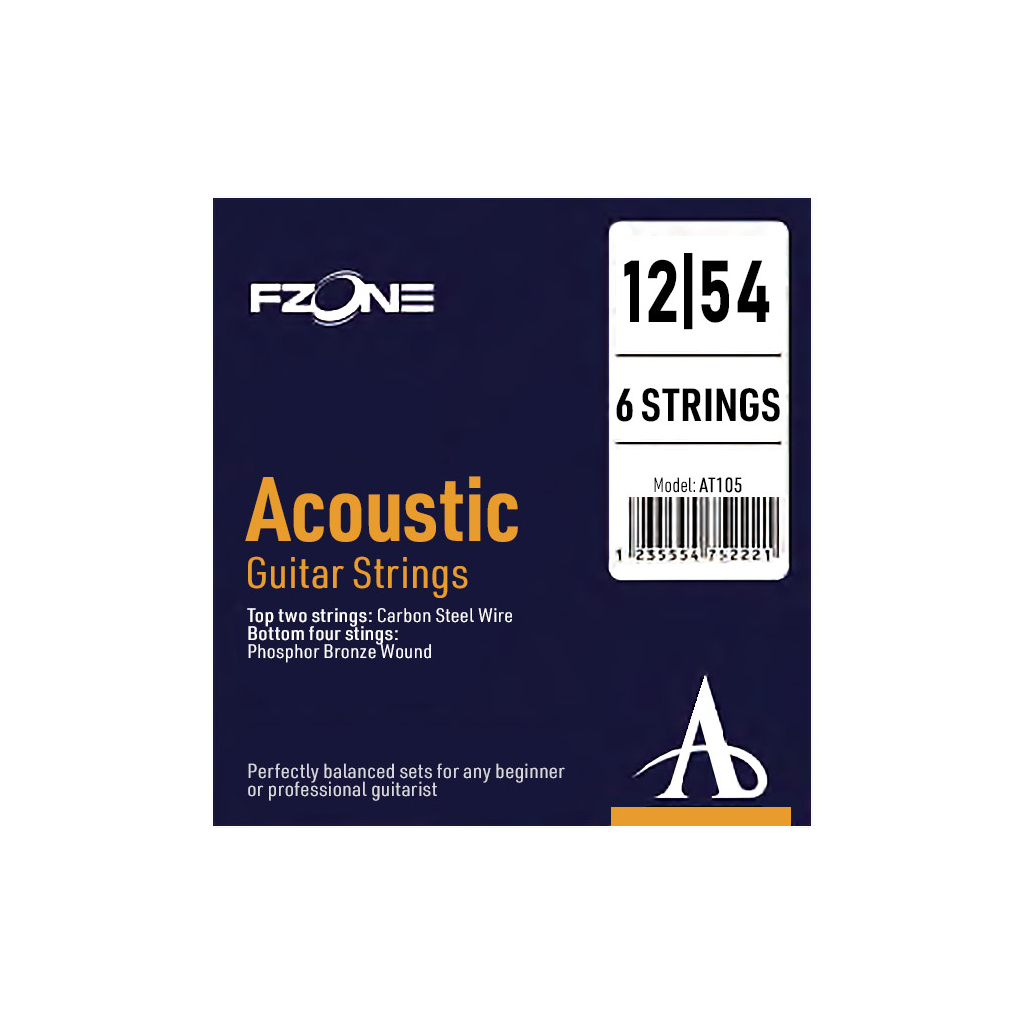 Струни для гітари Fzone Acoustic Bronze (12-54) (AT105) - зображення 1