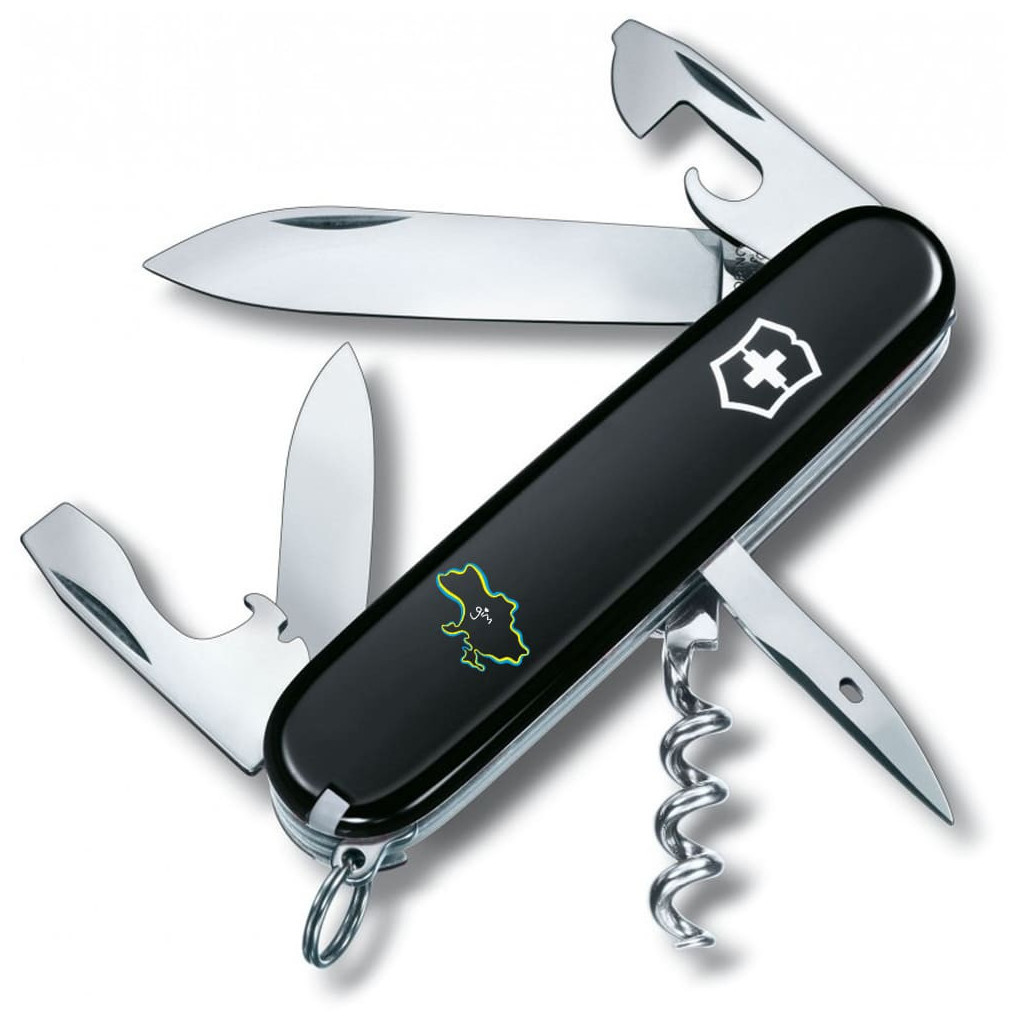 Ніж Victorinox Spartan Ukraine 91 мм Чорний Межі України + Дім (1.3603.3_T1290u) - зображення 1