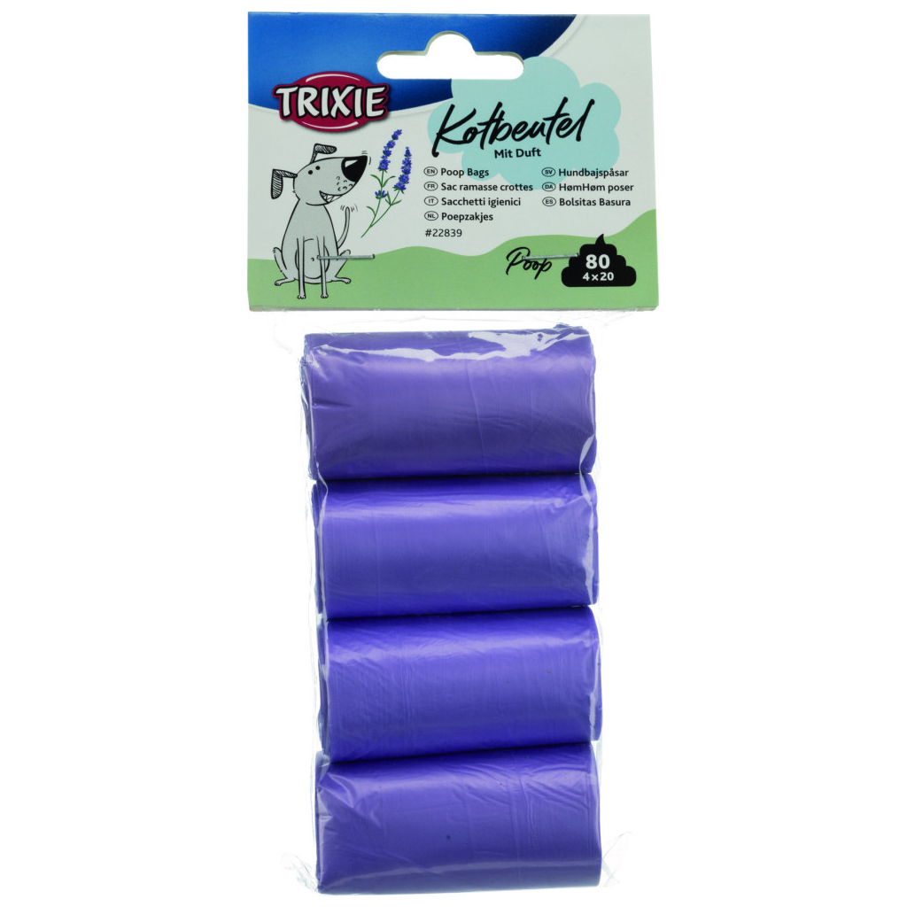 Пакети для собак Trixie з ароматом лаванди 4 рулони по 20 шт (4011905228396) - изображение 1