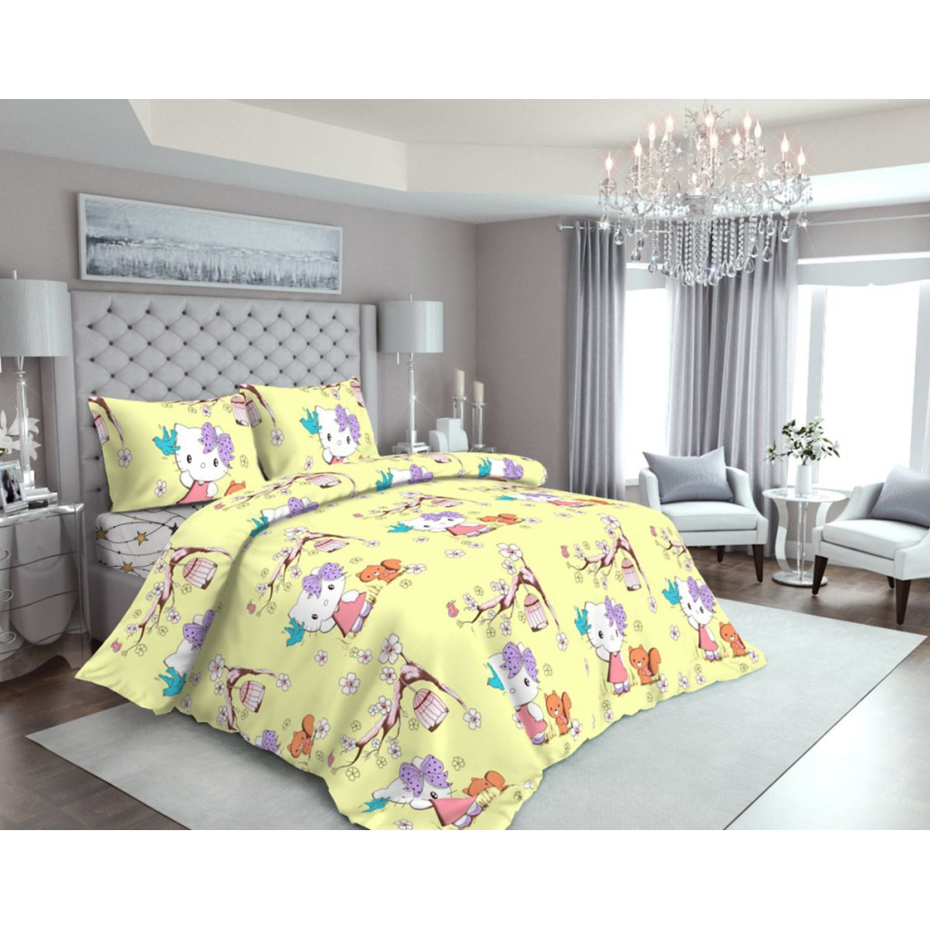 Постільна білизна MirSon Бязь 17-0524 Kitty King Size (2200003662900) - зображення 1