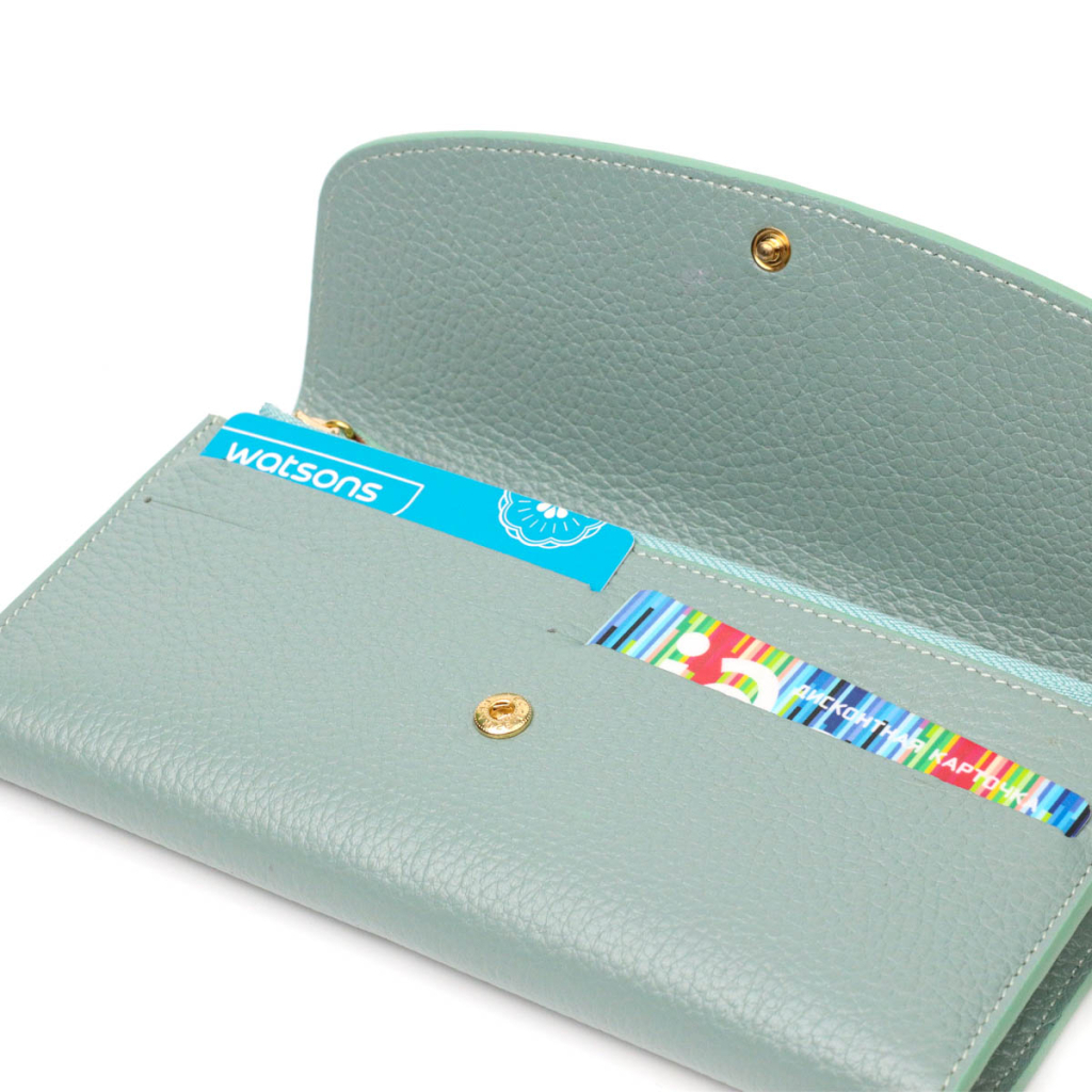 Гаманець Tony Bellucci З натуральної шкіри Сіро-зелений (21968) - зображення 6