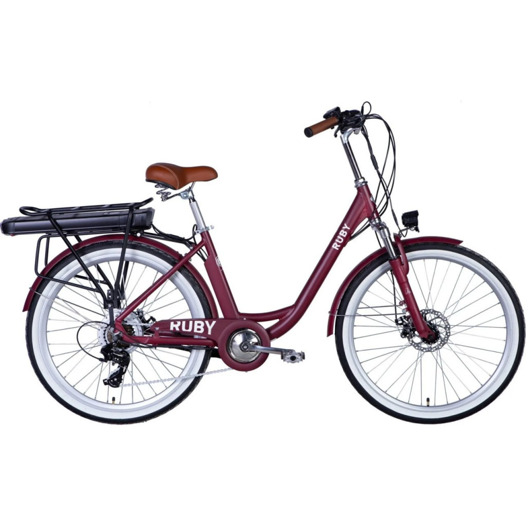 Електровелосипед Dorozhnik eRUBY AM 26" 17" 48B 12.5А*г AL 2024 Темно-червоний (ELB-D-26-185) - зображення 1