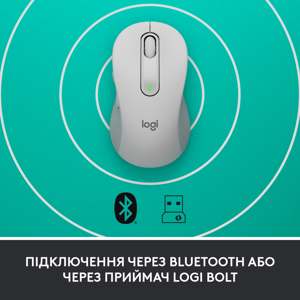Мишка Logitech Signature M650 L Wireless Mouse for Business Off-White (910-006349) - зображення 3