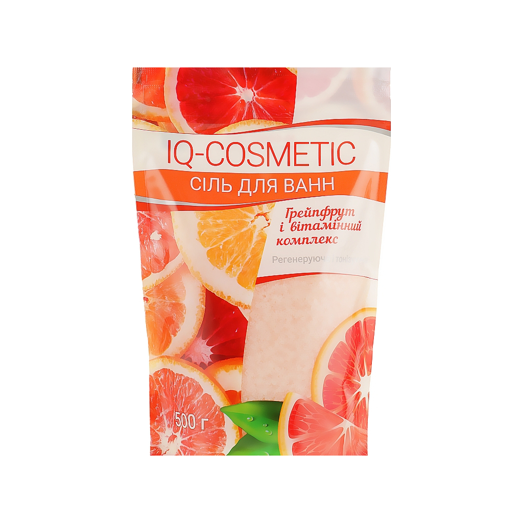 Сіль для ванн IQ-Cosmetic Грейпфрут і вітамінний комплекс 500 г (4820049382495) - изображение 1